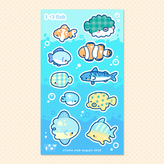 I <3 fish - Regular Sticker sheet