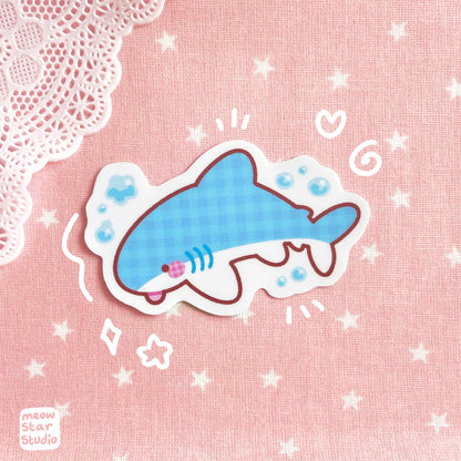 Gingham shark - Sticker