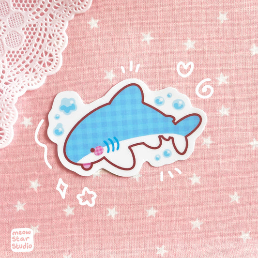 Gingham shark - Sticker